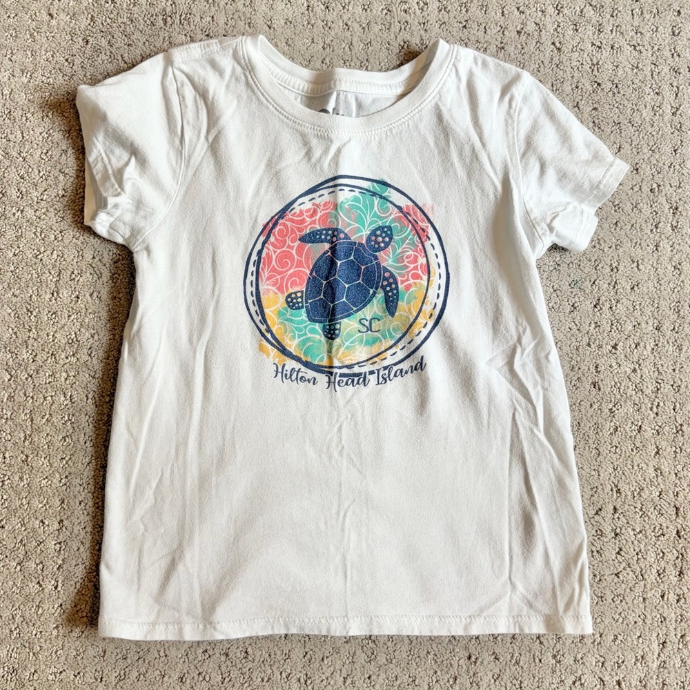 Blue 84 Hilton Head Island Sea Turtle Girls Graphic Tee Size S